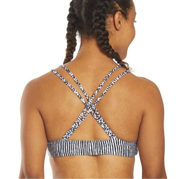 NWT Volcom Stripe Away Black & White Printed V-Neck Bikini Top XS‎ - Picture 5 of 11